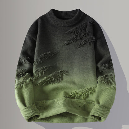 "Eclipsed Edge"Gradient Sweater