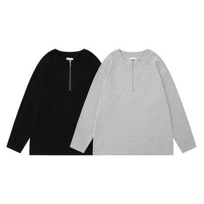 "SIMPLICITY VI" Loose Half Long-sleeve Zipper Men