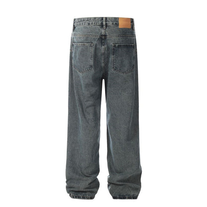 "NEW BEGINNING" Distressed Washed Loose Jeans For Men