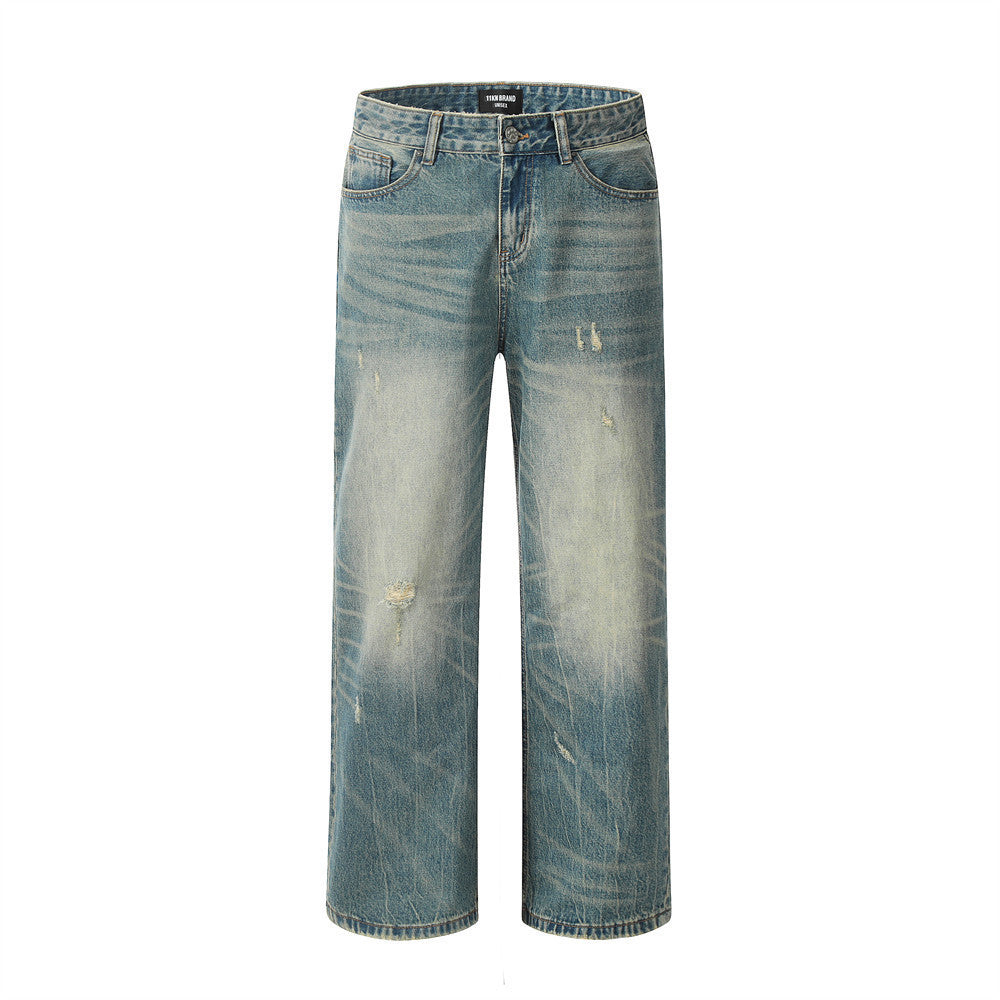 Phantom V Retro Distressed Jeans For Men