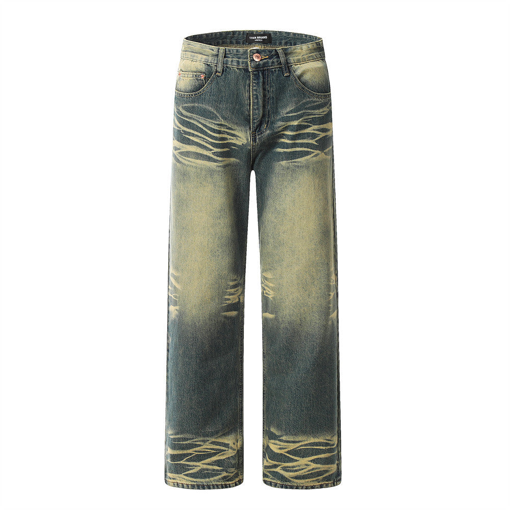 "SUN-STORM" Washed Jeans Men