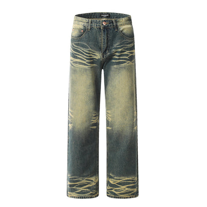 "SUN-STORM" Washed Jeans Men