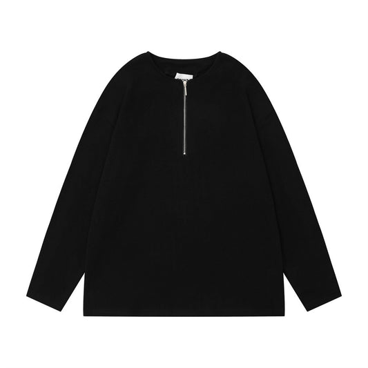 "SIMPLICITY VI" Loose Half Long-sleeve Zipper Men