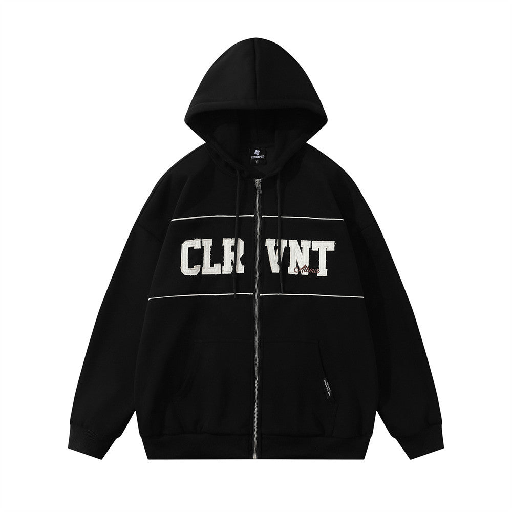 "CYTRUS" Patch Letter Hooded Coat For Men