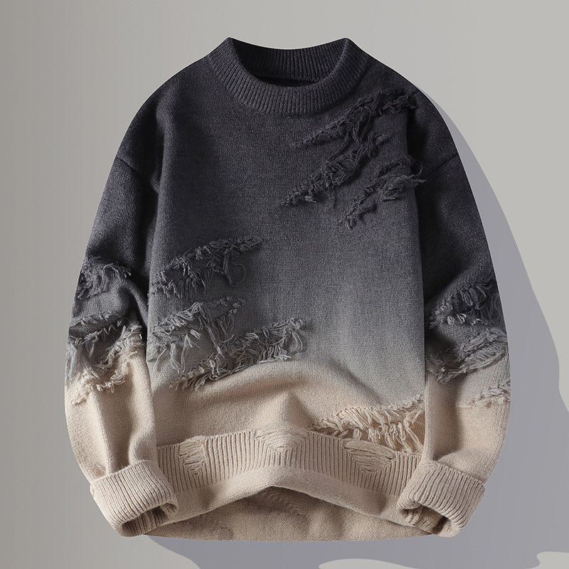 "Eclipsed Edge"Gradient Sweater