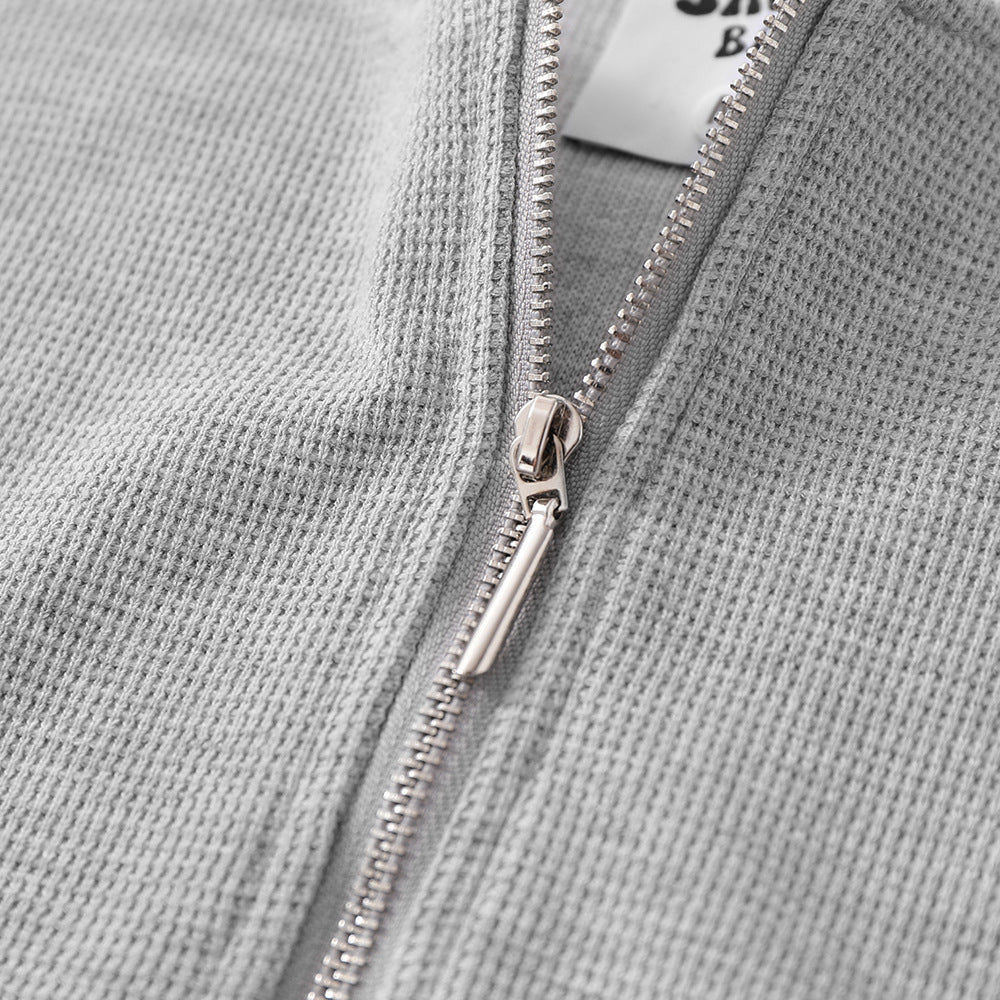 "SIMPLICITY VI" Loose Half Long-sleeve Zipper Men