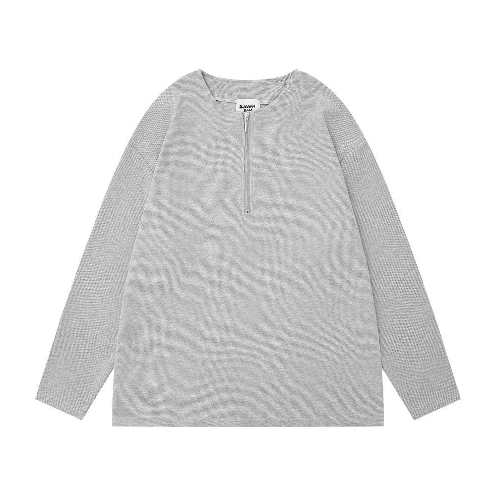 "SIMPLICITY VI" Loose Half Long-sleeve Zipper Men