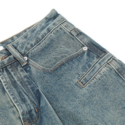 "NEW BEGINNING" Distressed Washed Loose Jeans For Men